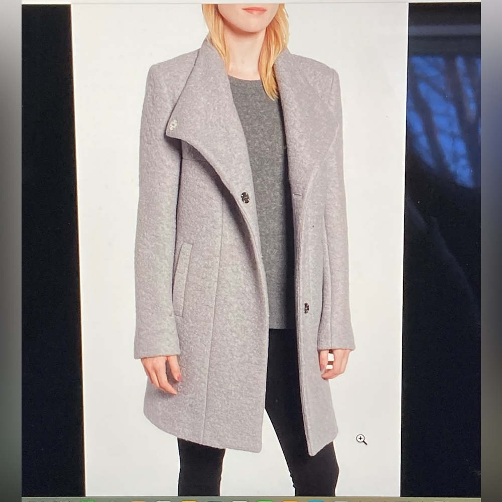 Kenneth Cole Wool blend boucle Coat, color Nickel, size xs